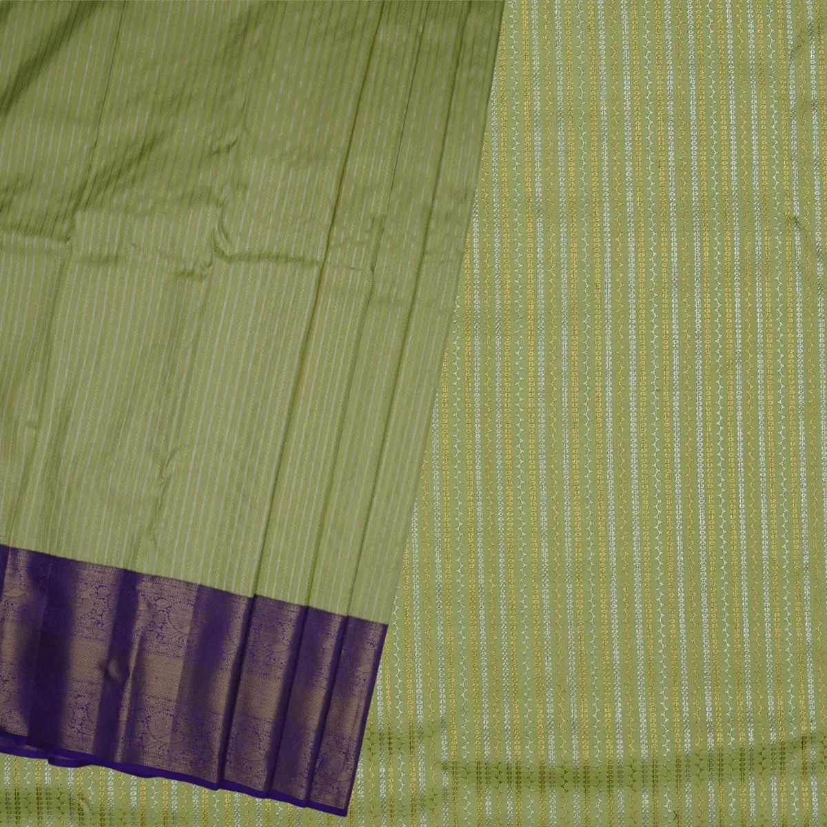 Kanchipuram Handloom Silk Saree Broket Style 3 Gram Gold Jari