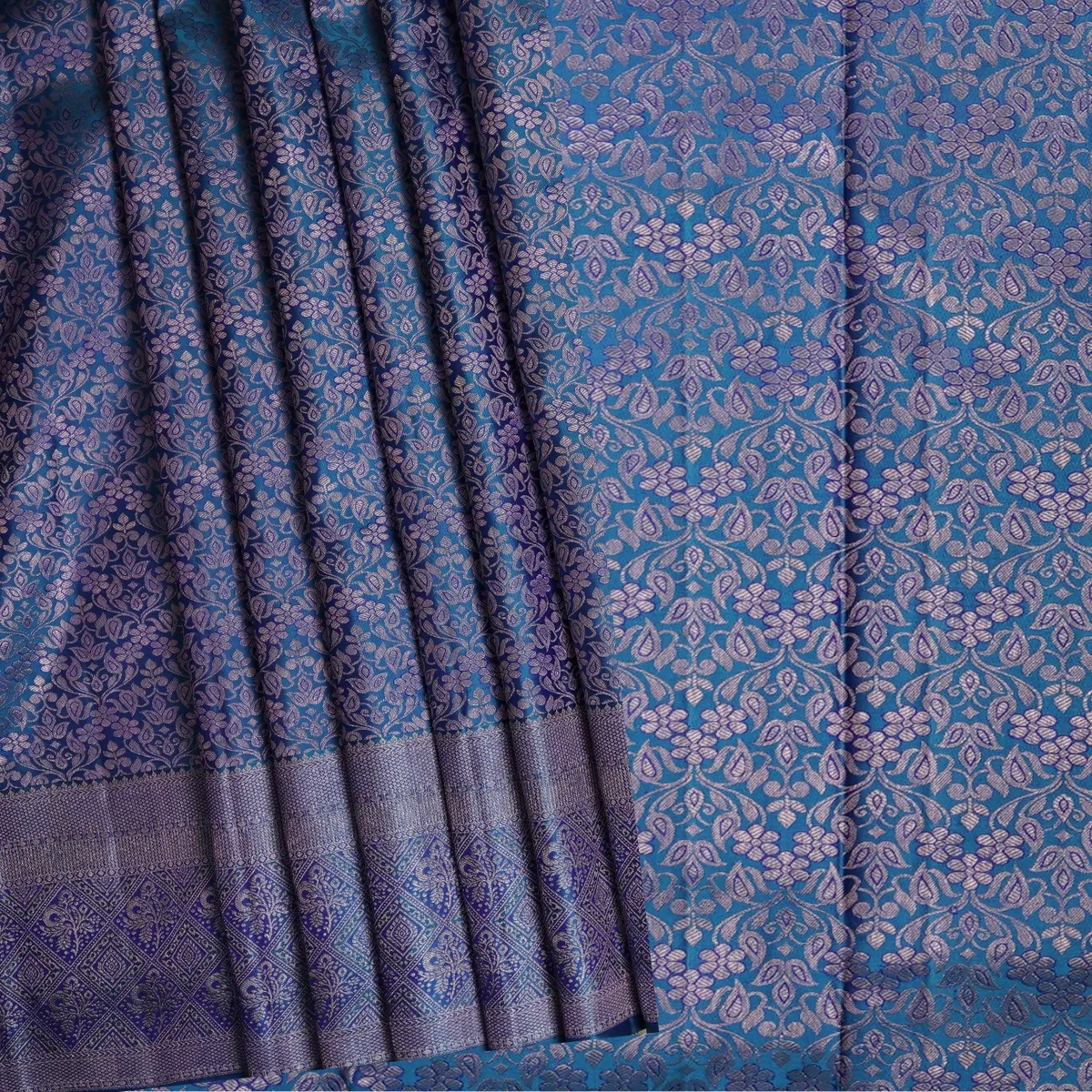 Kanchipuram Silk Saree Rose Gold Silk Fast Jari