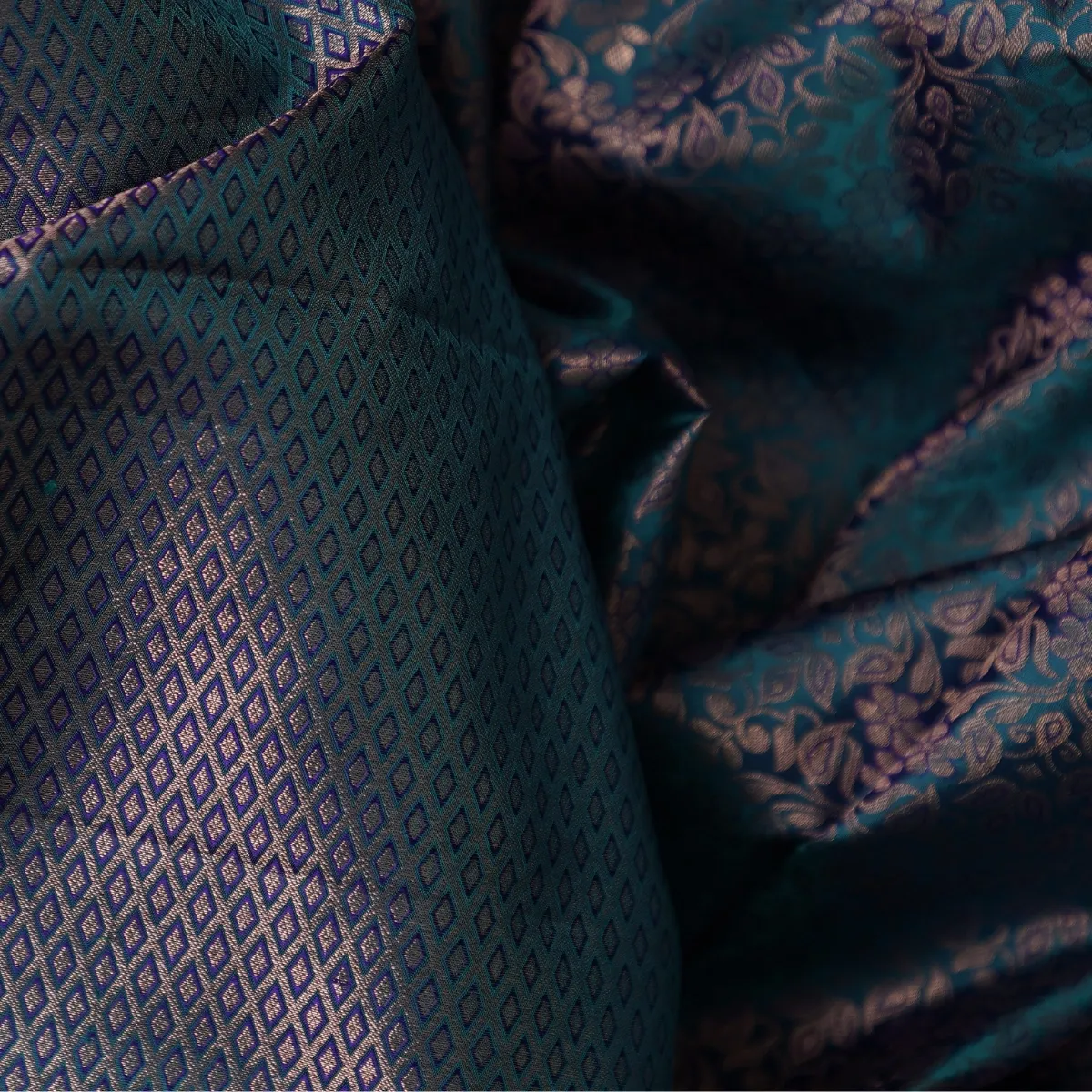 Kanchipuram Silk Saree Rose Gold Silk Fast Jari