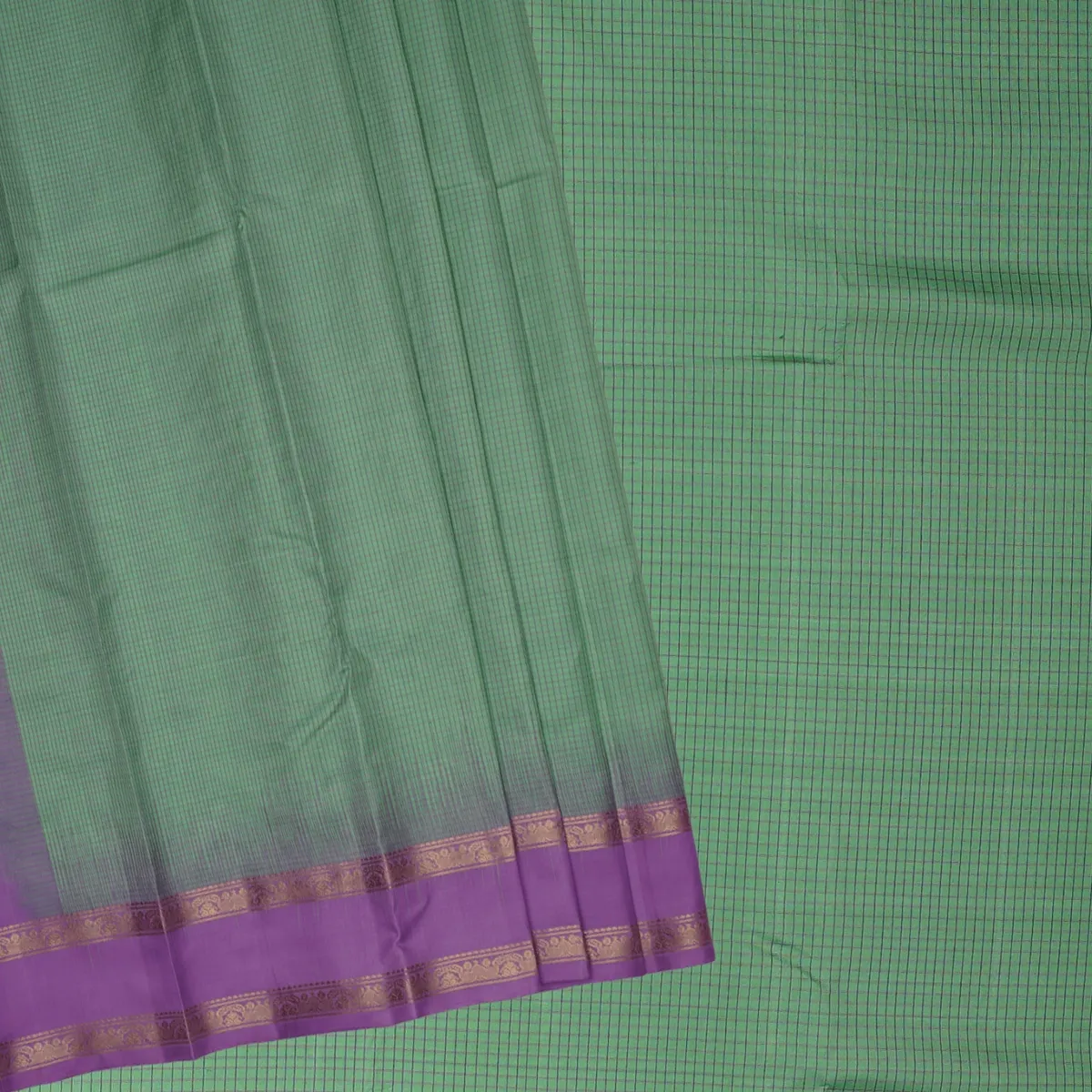 Kanchipuram Handloom Silk Saree Cheacked Design Silk Fast jari Saree