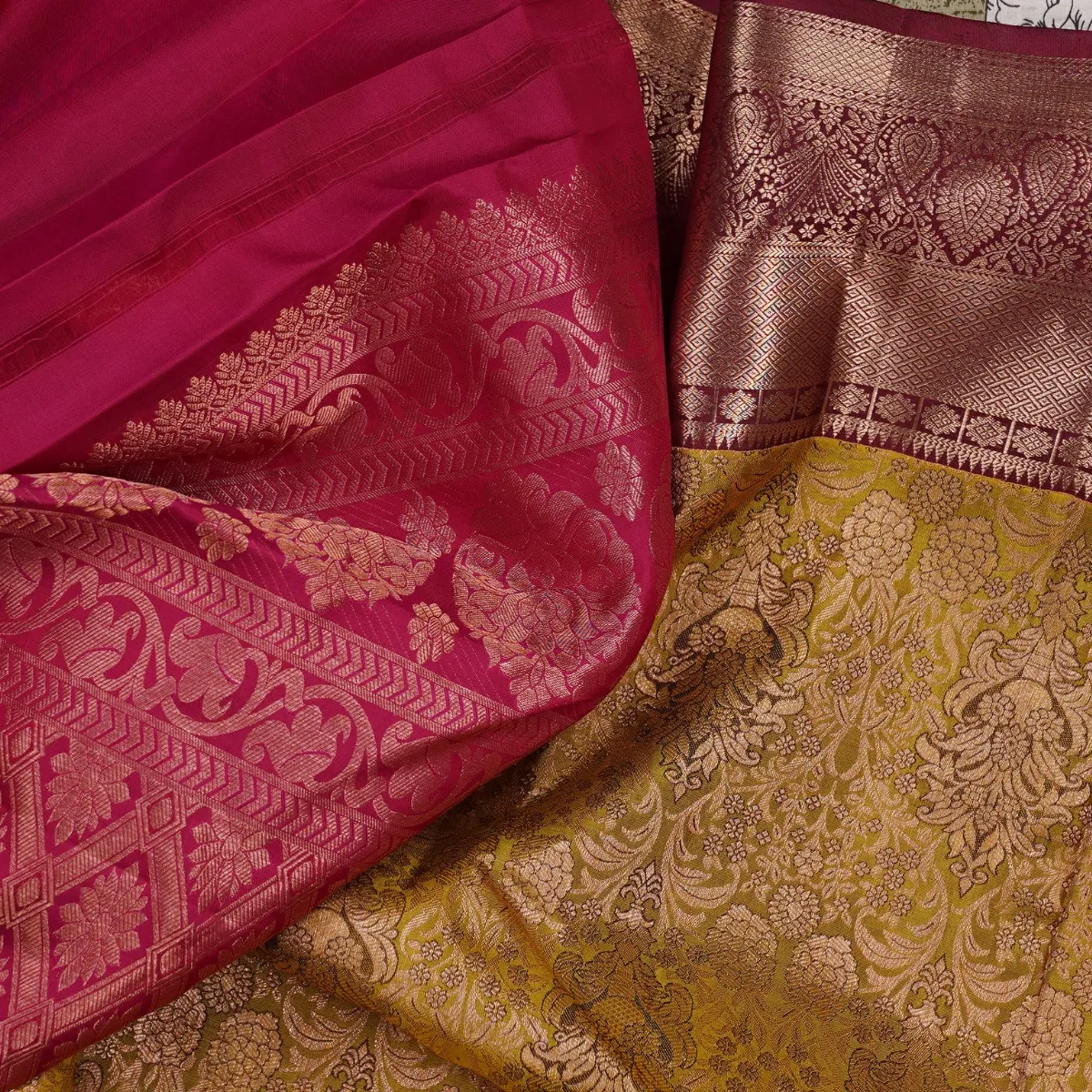 Kanchipuram Silk Golden Colour Silk Fast Jari