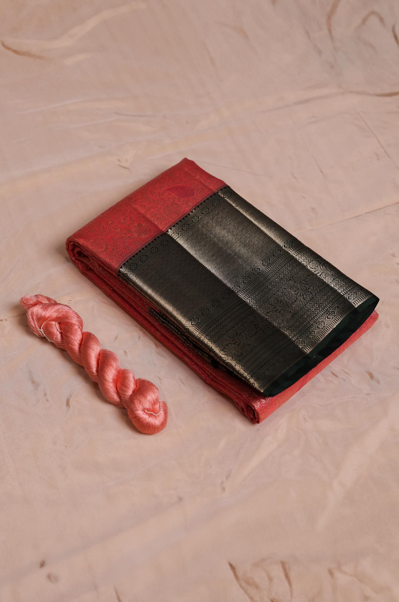 Georgia Peach Kanchpuram Silk Saree