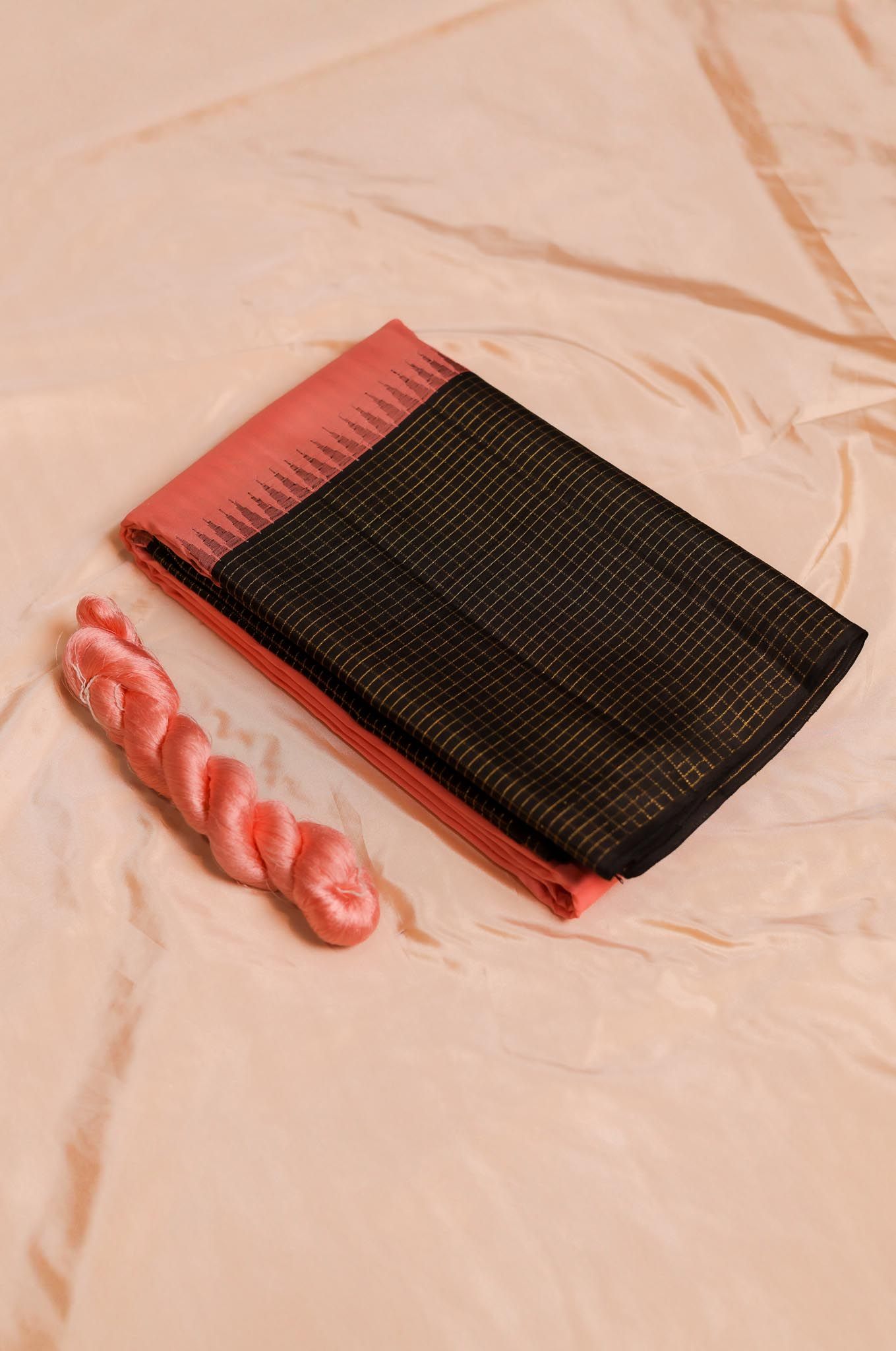 Pastal Peach Arani Silk Saree