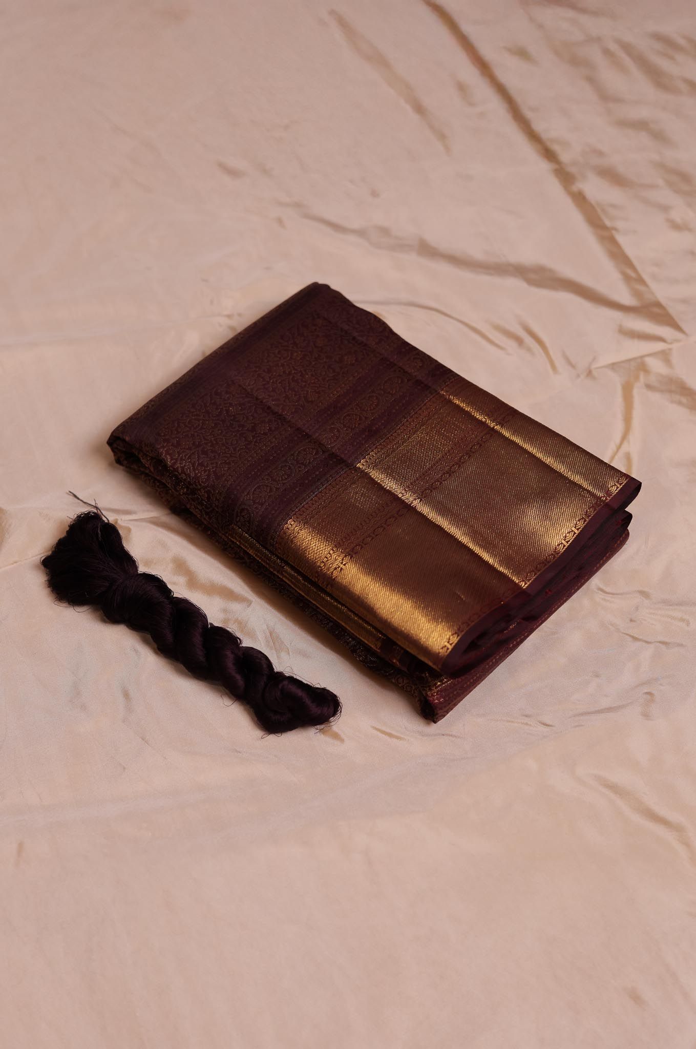 Burnt Maroon Kanchipuram Silk Saree