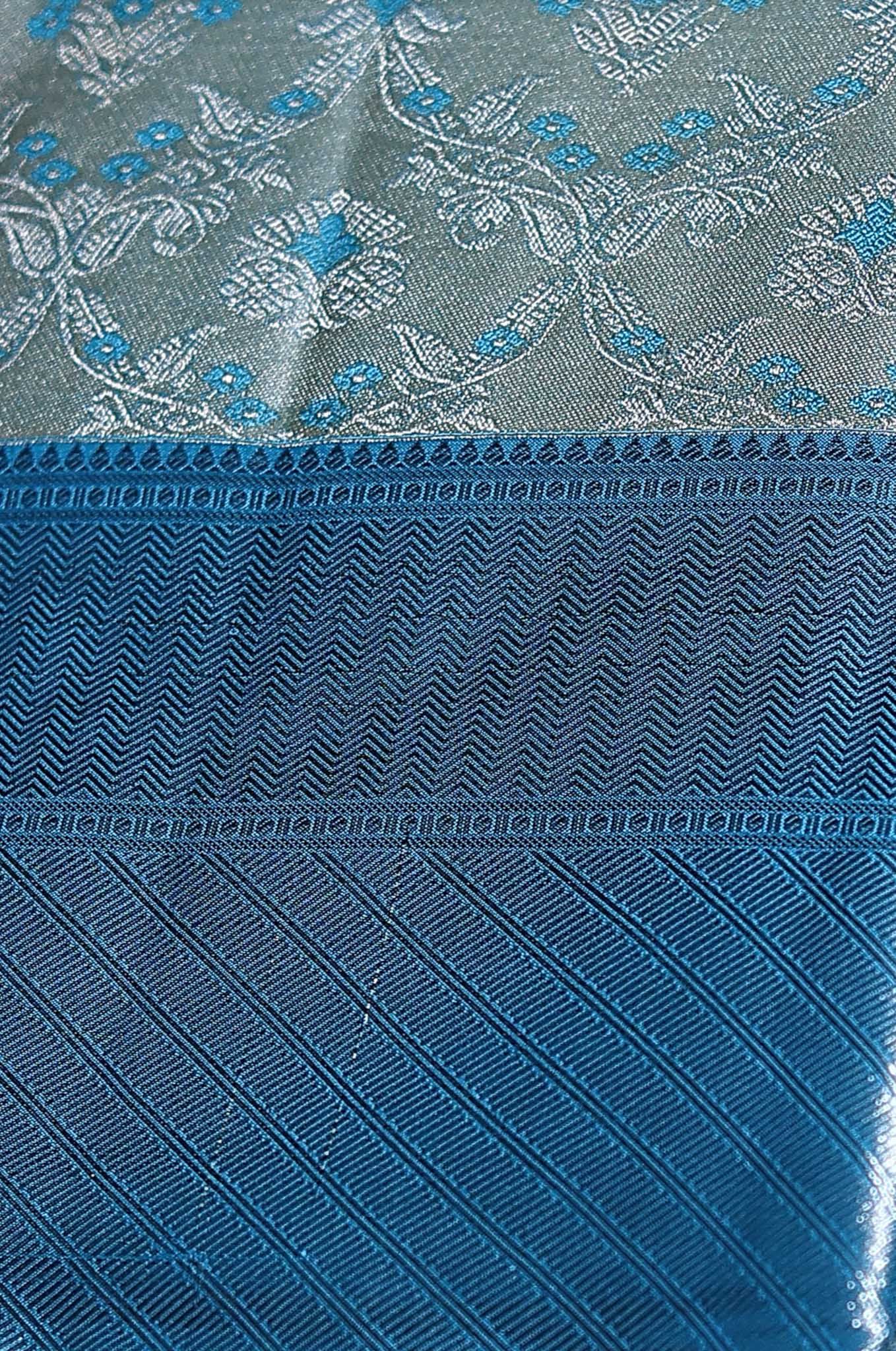 Beige Creame Kanchipuram Silk Saree