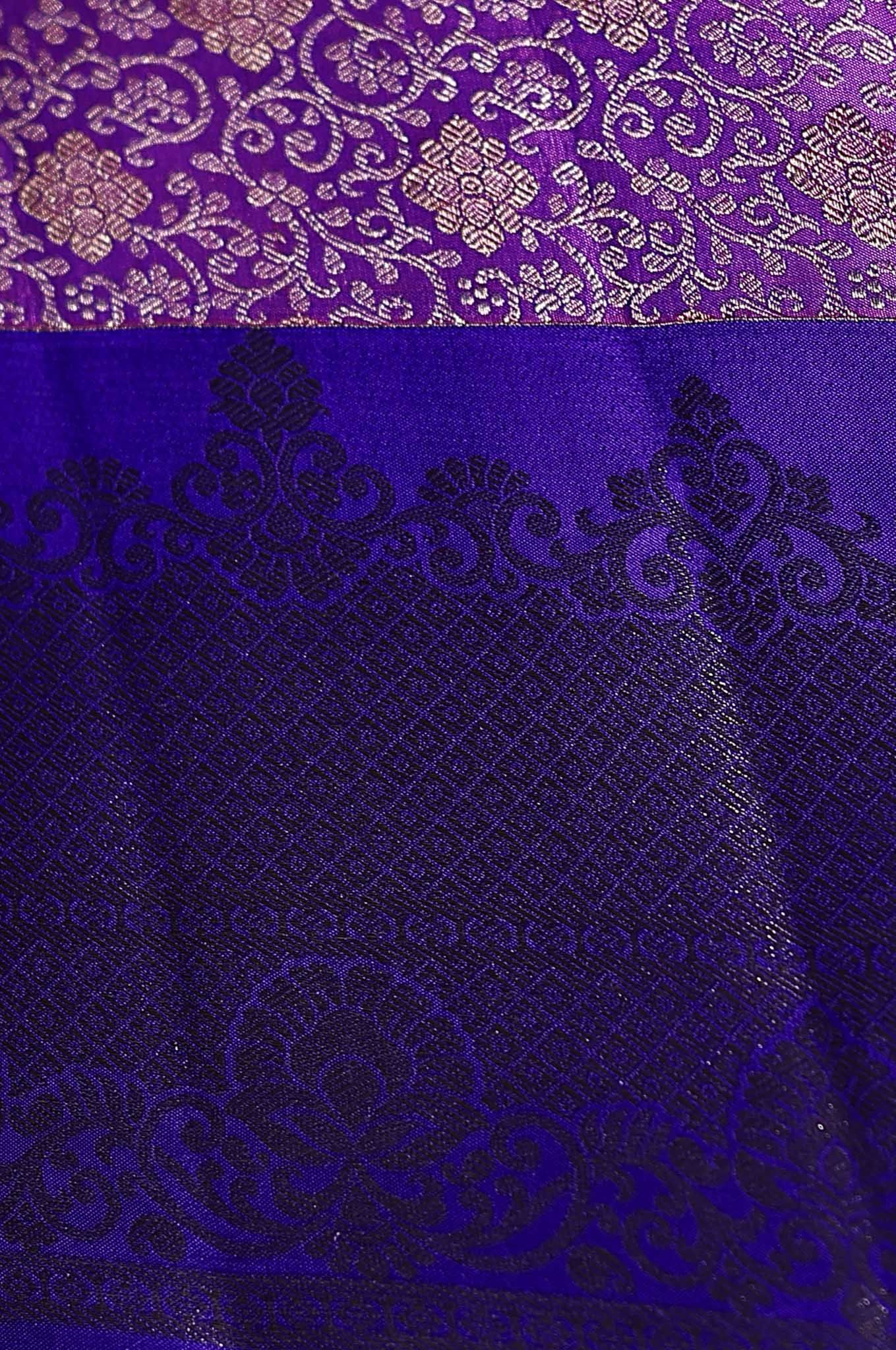 Neon Pink Kanchipuram Silk Saree